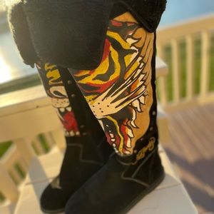 Ed Hardy Tall Boots Size 10